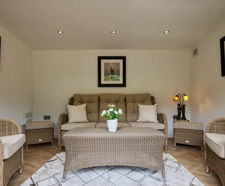 Garden studio interior seating area