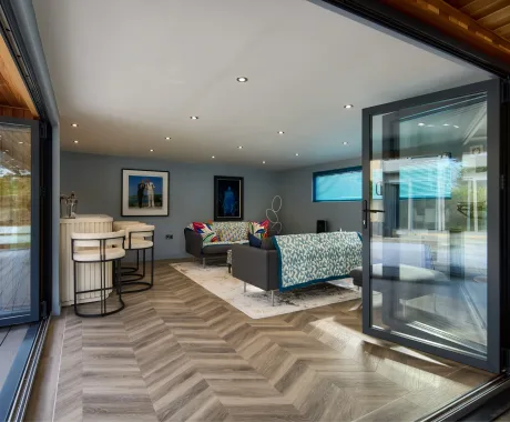 Aluminium bifold doors studio