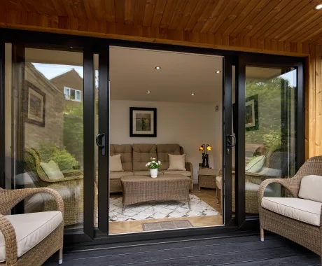 Black sliding patio doors