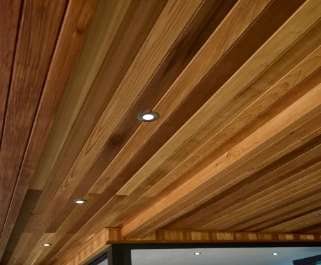 Cedar overhang with LED