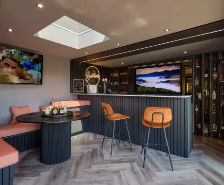 Garden studio bespoke bar area