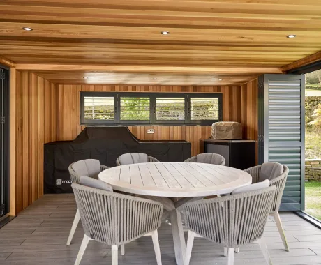 Garden studio decked area