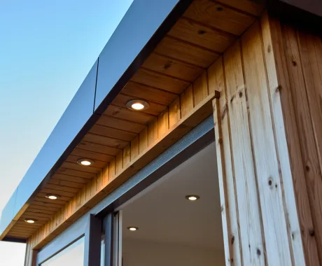 Garden studio exterior lighting