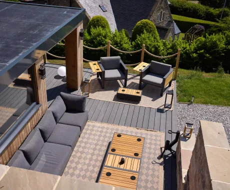 Garden studio exterior seating area