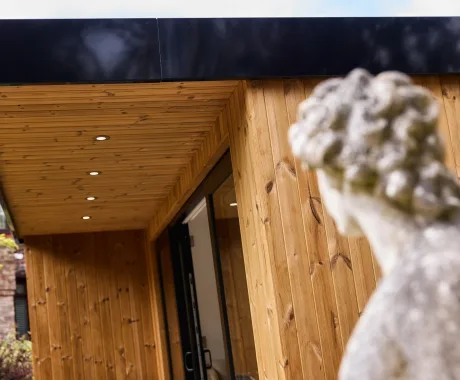 Garden studio overhang