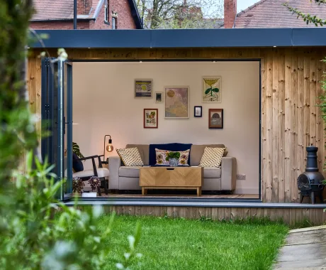 Redwood cladded garden studio