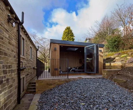 Redwood cladding garden studio
