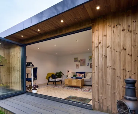 Redwood cladding garden studio